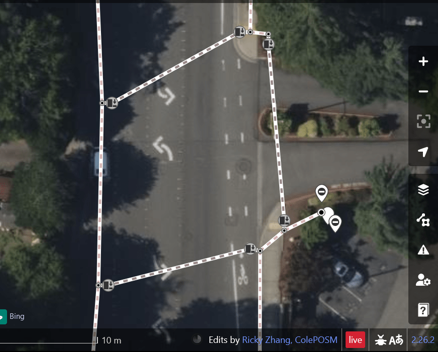Screenshot of an incorrect prediction made in the POSM Tasking Manager editor window.
